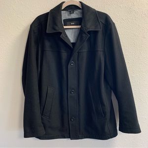 Hugo boss wool cashmere black coat size 40R